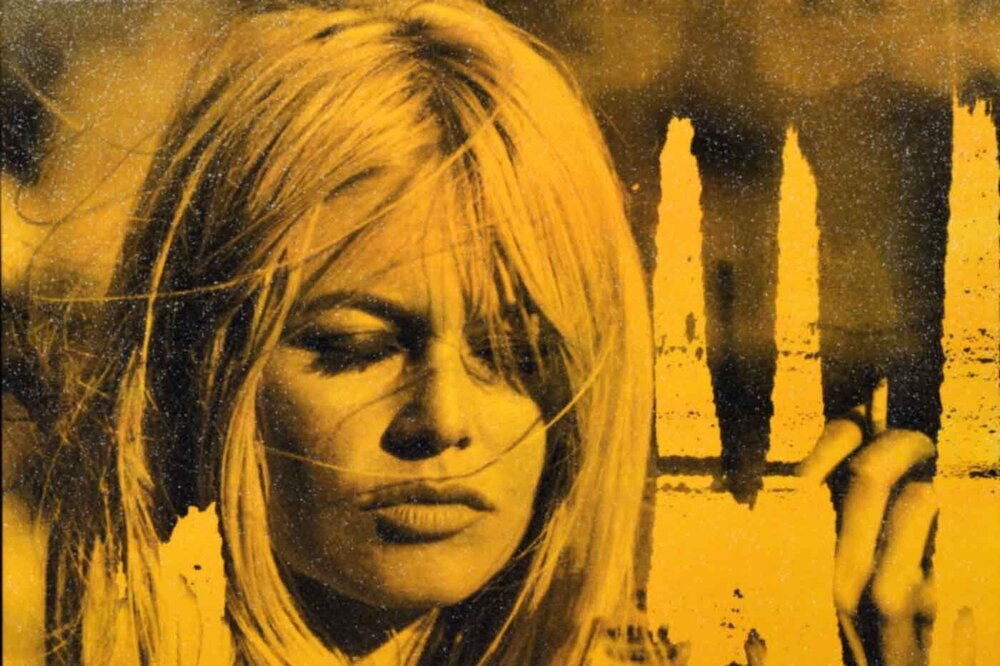   The beautiful Brigitte Bardot, a portrait by artist Russell Young  